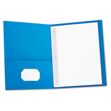 Universal® Two-pocket Portfolios With Tang Fasteners, 0.5" Capacity, 11 X 8.5, Light Blue, 25-box freeshipping - TVN Wholesale